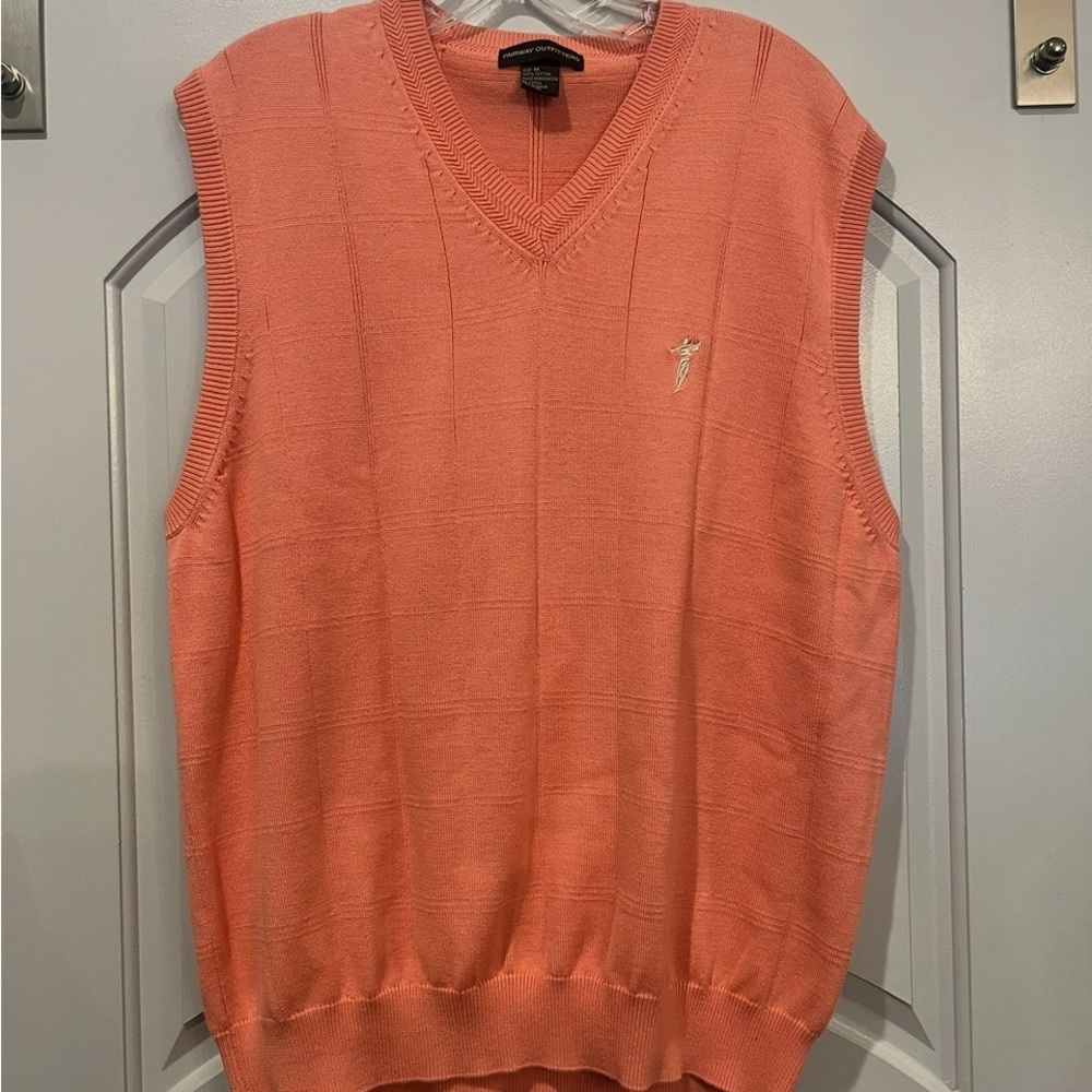 Vintage Y2K style Fairway Outfitters Coral V-Neck Knit Sweater Vest. Like New!